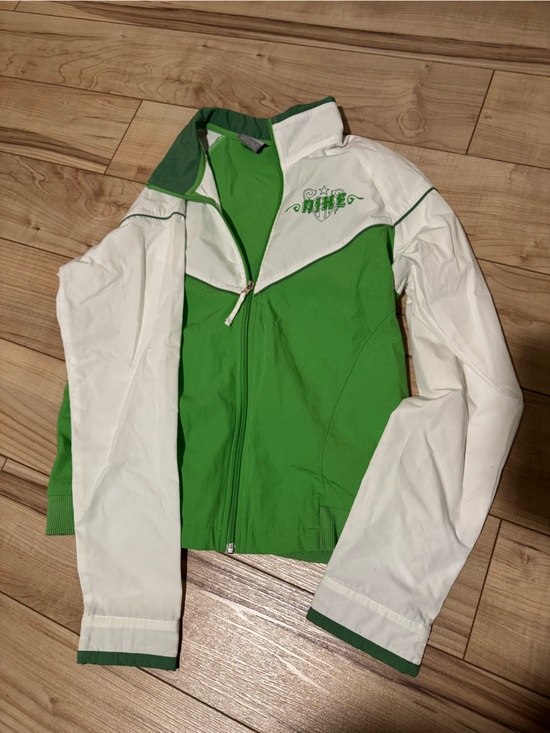 Nike Jackets & Blazers - Vintage Nike Women’s Green and White Zip-Up Track Jacket